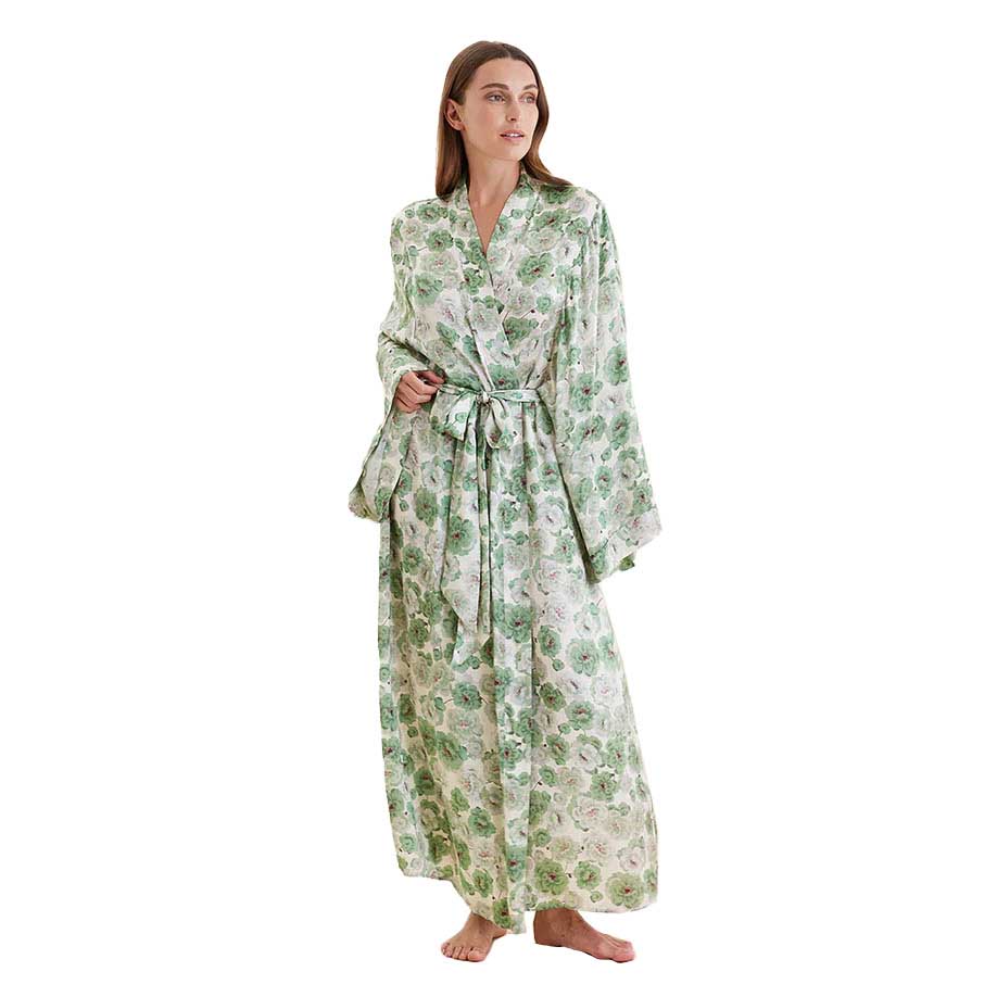 Papinelle Florence Silk Kimono Maxi Robe